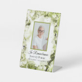 Signe De Table Mémorial funéraire vert Hydrangea Watercolor (Recto)