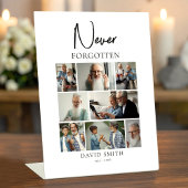 Signe De Table Memorial Funeral Minimalist Photo Collage