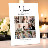 Signe De Table Memorial Funeral Minimalist Photo Collage