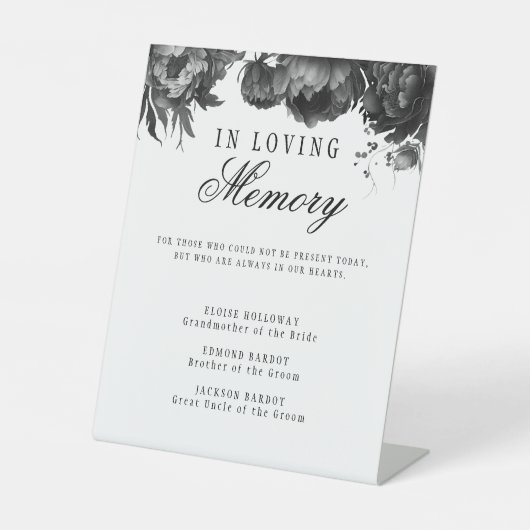 Signe De Table Mémorial gothique blanc Mariage classique (Recto)