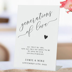 Signe De Table Mémorial Mariage Des Générations D'Amour