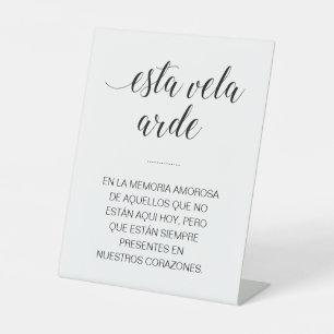 Signe De Table Mémorial Mariage Esta Vela Arde Connexion en espag