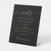 Signe De Table Menu Alimentaire Script Black And Gold Signature (Recto)