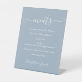 Signe De Table Menu alimentaire Signature Script Dusty Blue (Recto)