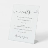 Signe De Table Menu Alimentaire Signature Script Gris Et Blanc (Recto)