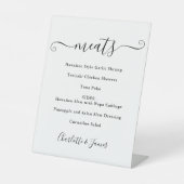 Signe De Table Menu Alimentaire Signature Script Noir Et Blanc (Recto)