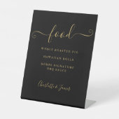 Signe De Table Menu Alimentation Black And Gold Signature Script (Recto)