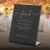 Signe De Table Menu Alimentation Black And Gold Signature Script
