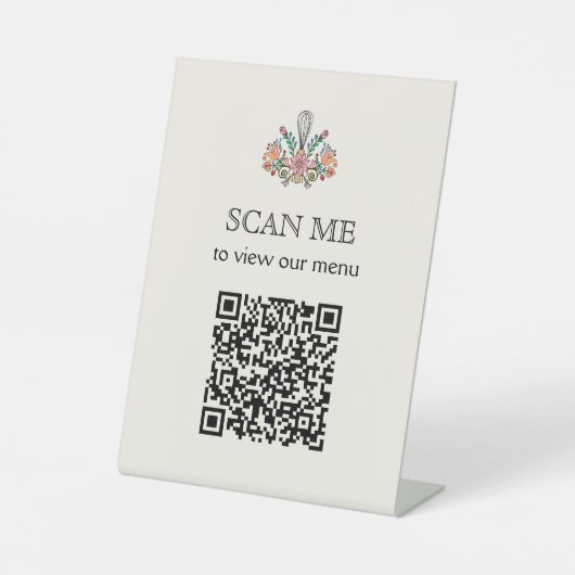 Signe De Table Menu Analyse de boulangerie Code QR (Recto)