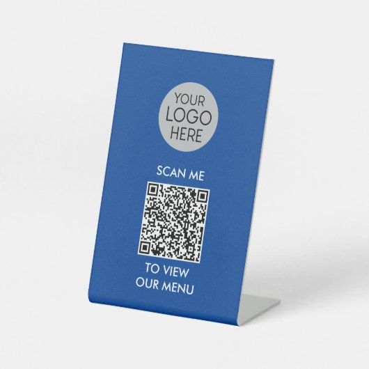 Signe De Table Menu Analyser le code QR pour afficher | Logo d'en (Recto)