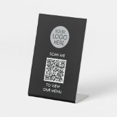 Signe De Table Menu Analyser le code QR pour afficher | Logo d'en (Recto)