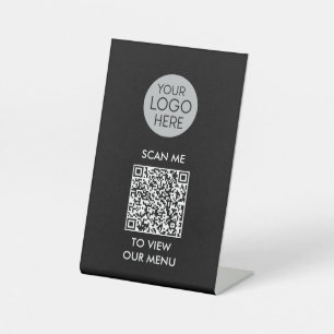 Signe De Table Menu Analyser le code QR pour afficher Logo d'en