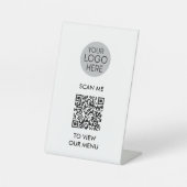 Signe De Table Menu Analyser le code QR pour afficher | Logo d'en (Recto)