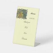 Signe De Table Menu aquarelle feuilles d'automne avec baies (Recto)