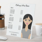 Signe De Table Menu Artiste Maquillage de cheveux noirs (In SItu)