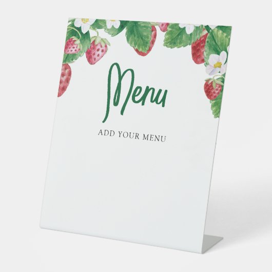 Signe De Table Menu Baby shower Berry Sweet (Recto)