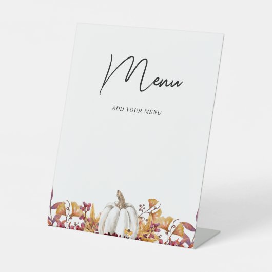 Signe De Table Menu Baby shower Fall in Love (Recto)