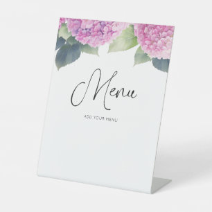 Signe De Table Menu Baby shower Fleurs d'Hydrangea