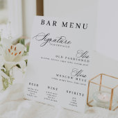 Signe De Table Menu Bar Signature Son et ses cocktails