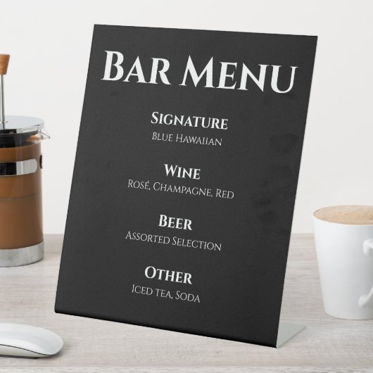 Signe De Table Menu Barre Mariage (In SItu)