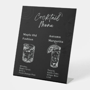 Signe De Table Menu Barre mariage de automne