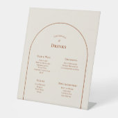 Signe De Table Menu Boho Arch Mariage ivoire simple Boisson (Recto)