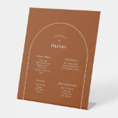 Signe De Table Menu Boho Arch Terracotta Mariage Boissons Simple (Recto)