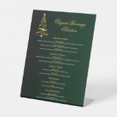 Signe De Table Menu boisson Mariage de l'arbre de Noël élégant (Recto)