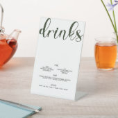 Signe De Table Menu Boissons Herbes artificielles (In SItu)