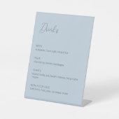 Signe De Table Menu Boissons Mariage bleu Dusty Signal (Recto)