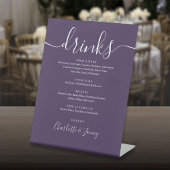 Signe De Table Menu Boissons Mariage de script de signature viole