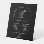 Signe De Table Menu Boissons Noires Modernes (Recto)