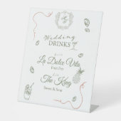 Signe De Table Menu Caste Mariage Monogramme Boissons (Recto)