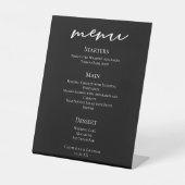 Signe De Table Menu chic de mariage noir et blanc pour dîner (Recto)