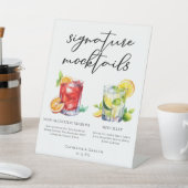 Signe De Table Menu Chic de Mocktails de Mariage Negroni Mint Jul (In SItu)