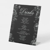 Signe De Table Menu classique Mariage noir gothique (Recto)