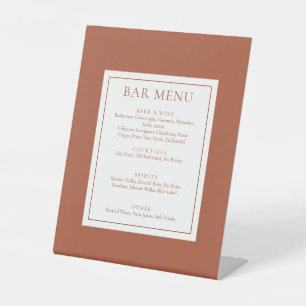 Signe De Table Menu Classique Moderne Bar En Terracotta