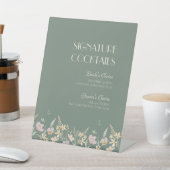 Signe De Table Menu Cocktail Mariage fleur sauvage Sage Deco (In SItu)