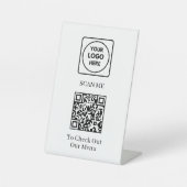 Signe De Table Menu Code QR | Affichage professionnel sans contac (Recto)