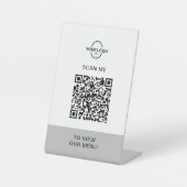 Signe De Table Menu Code QR | Logo Contactless Moderne Pedestal S (Recto)