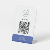 Signe De Table Menu Code QR | Logo Contactless Moderne Pedestal S (Recto)