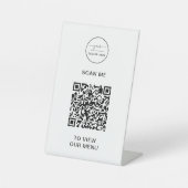 Signe De Table Menu Code QR | Logo moderne sans contact (Recto)