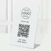 Signe De Table Menu Code QR | Logo moderne sans contact