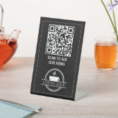 Signe De Table Menu Code QR noir (In SItu)