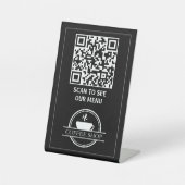 Signe De Table Menu Code QR noir (Recto)