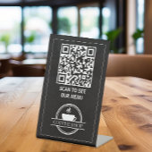 Signe De Table Menu Code QR noir