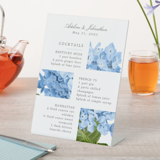 Signe De Table Menu Consommation moderne Blue Hydrangea Signature (In SItu)