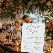 Signe De Table Menu de bar de boissons signatures de mariage modi