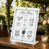 Signe De Table Menu de bar de cocktail de calligraphie classique