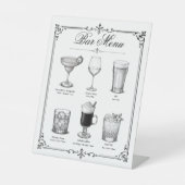 Signe De Table Menu de bar de cocktail de calligraphie classique (Recto)